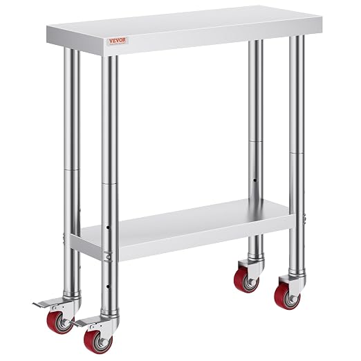 VEVOR Stainless Steel Work Table 30 x 12 x 34 Inch, 700 LBS Load Capacity - Image 12