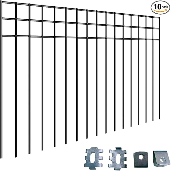 24x15-inch No Dig Animal Barrier Fence, 10 Pack Black Dig Protective Fence by TONGMO
