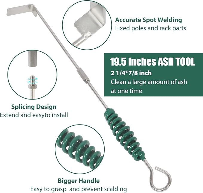 Grill Grate Lifter Gripper and Ash Tool Set - Image 2