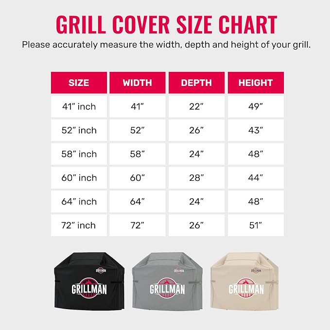 Grillman Grill Cover, BBQ Outdoor Grill Covers, Gas Grills, Waterproof - Image 6
