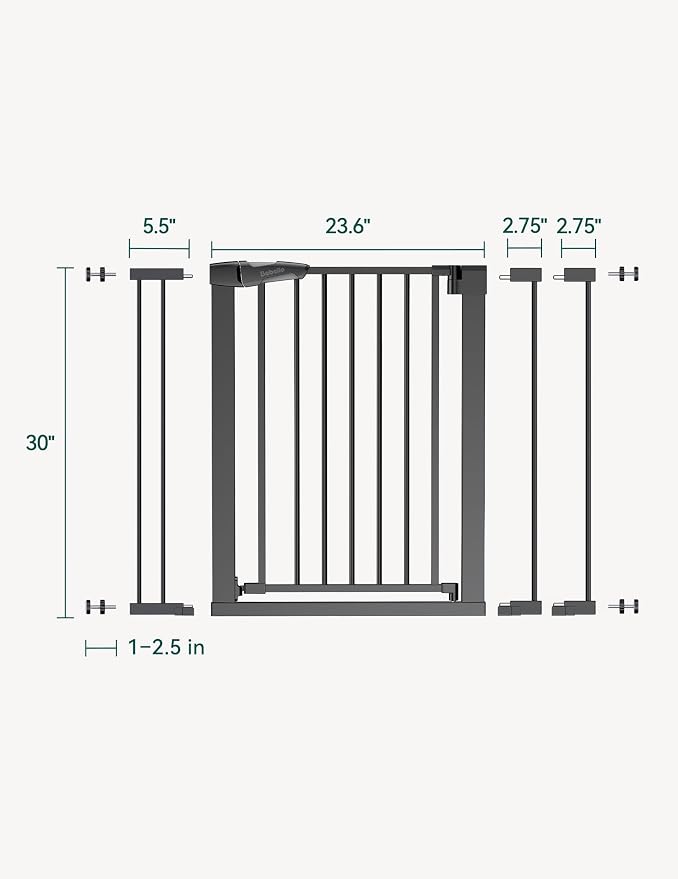Babelio Baby Gate for Doorways and Stairs, 26-40" Auto Close Dog Gate, - Image 3
