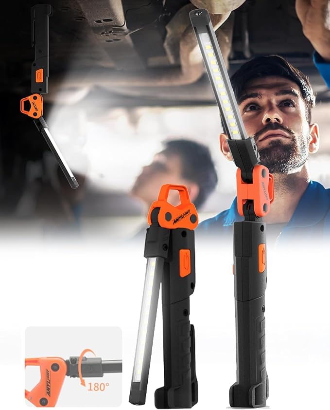 Led Work Light, 400LM Foldable Mechanic Light, Rechargeable Flashlight by Anylight
