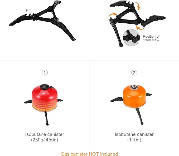 Odoland Camping Cookware Stove Carabiner Canister Stand Tripod and Stainless - Image 7