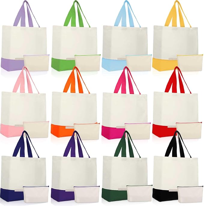 Sanwuta 24 Pcs Canvas Tote Bags Bulk by Sanwuta