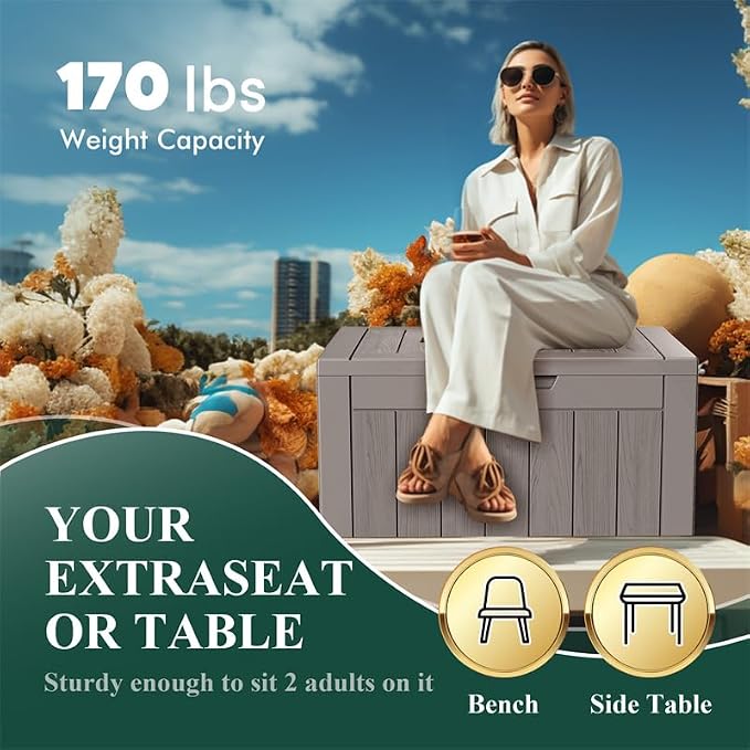 30 Gallon Outdoor Storage Box – Resin Deck Box - Image 3