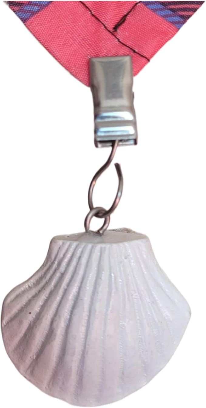 TwoFish Home Set of 4 White-Shell Resin Tablecloth Weights Clips White-Shell - Image 5