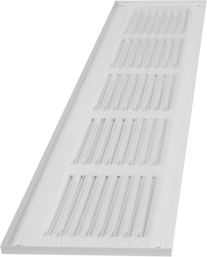 Repa Market Air Vent Cover 20x4 Inch White Galvanized Steel Louvered Grill Cover - Image 8