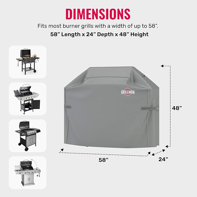Grillman Grill Cover, BBQ Outdoor Grill Covers, Gas Grills, Waterproof - Image 3
