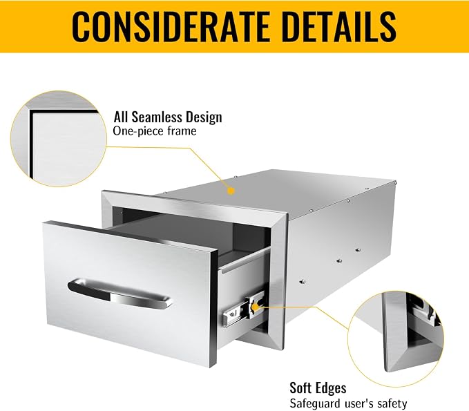 Outdoor Kitchen Drawers, Box Frame Style Flush Mount BBQ Drawer w/Stainless - Image 5