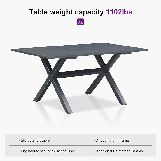 PURPLE LEAF 7 Pieces Outdoor Dining Set Patio Furniture Set - Image 2