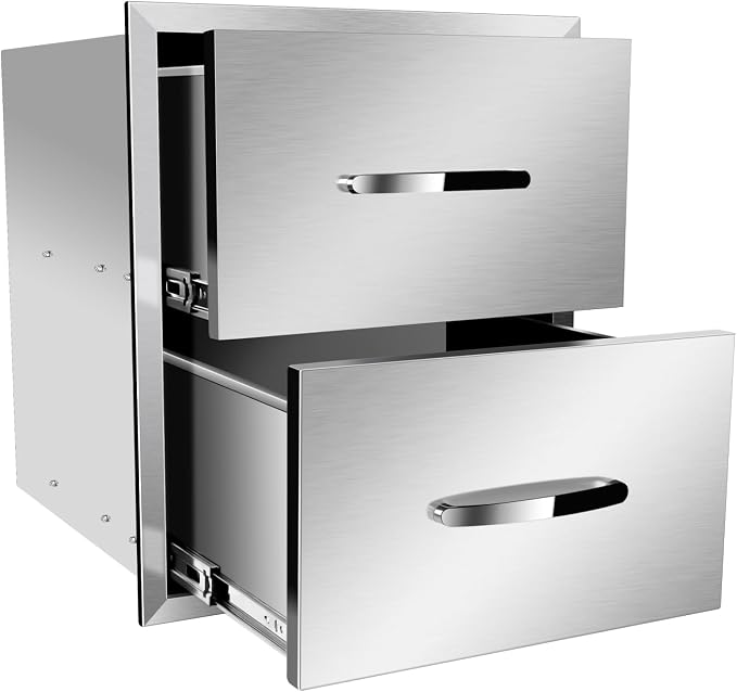 Outdoor Kitchen Drawers, Box Frame Style Flush Mount BBQ Drawer w/Stainless - Image 7