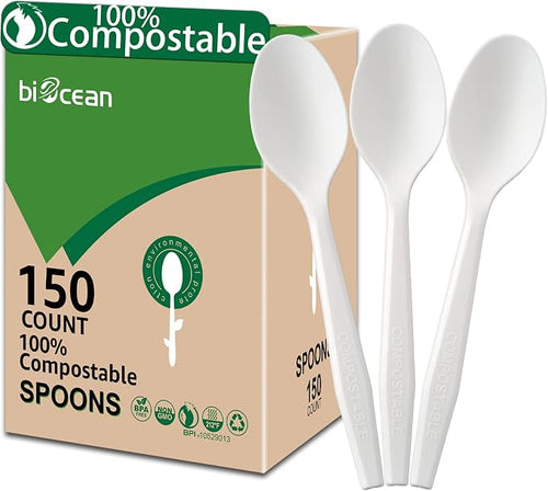 100% Compostable No Plastic Knives Plastic Forks Plastic Spoons Plastic Utensils by Biocean