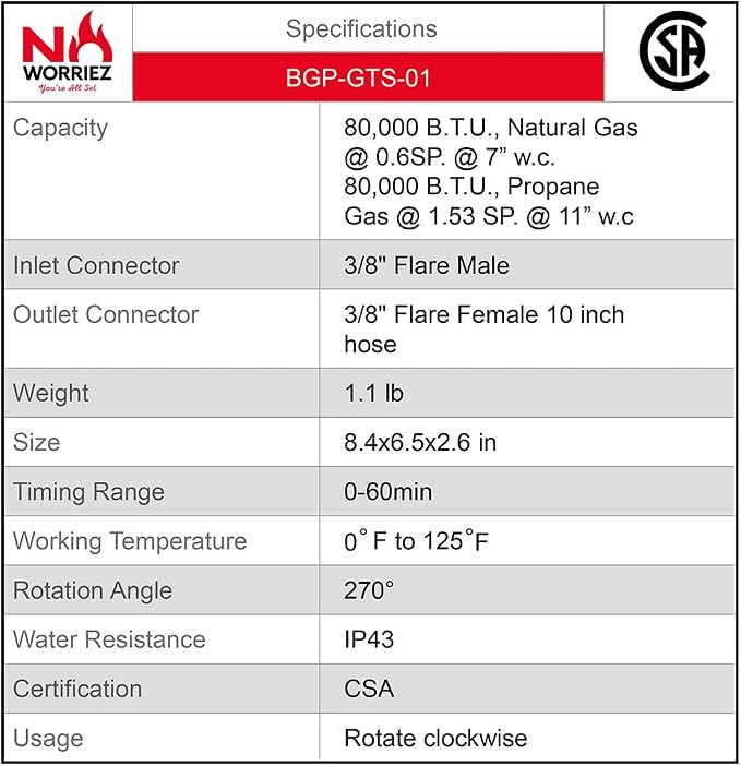 NO WORRIEZ Safety Auto Shut-Off Gas Timer - Image 10