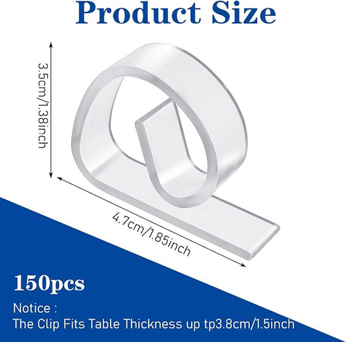 150PCS Transparent Clear Tablecloths Clips Bulk, Plastic Table Cloth Clips - Image 2