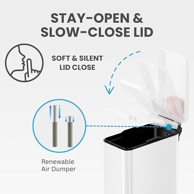iTouchless 3 Gallon / 11.4 Liter Bathroom Trash Can - Image 5
