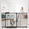 Extra Wide Baby Gate Black 53-57.5 Inch Wide Walk Through Pressure Mounted No by FlowerFrail