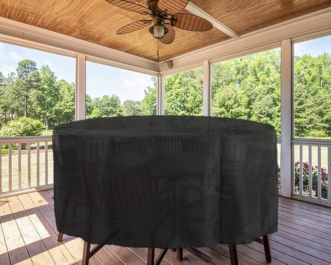 Kingling Patio Furniture Covers Waterproof, Round Patio Table Cover 90 inch - Image 7