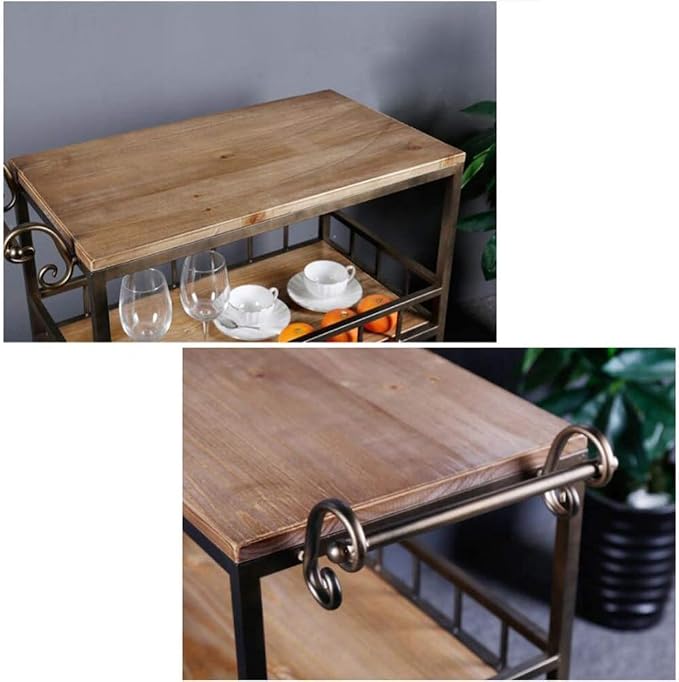 Bar Serving Cart for Hotel Business Restaurant Serving Cart Catering Storage - Image 3