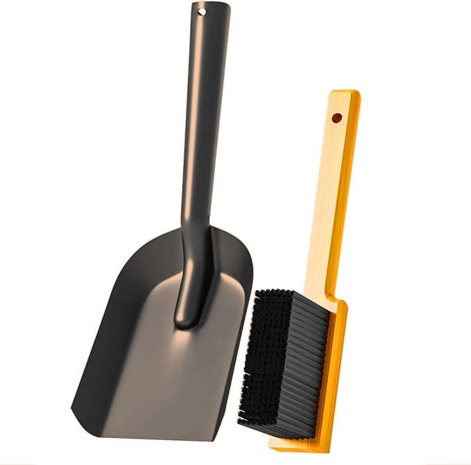 Kingson Fireplace Shovel Black Ash Shovel and Brush, Dustpan Set Small - Image 5