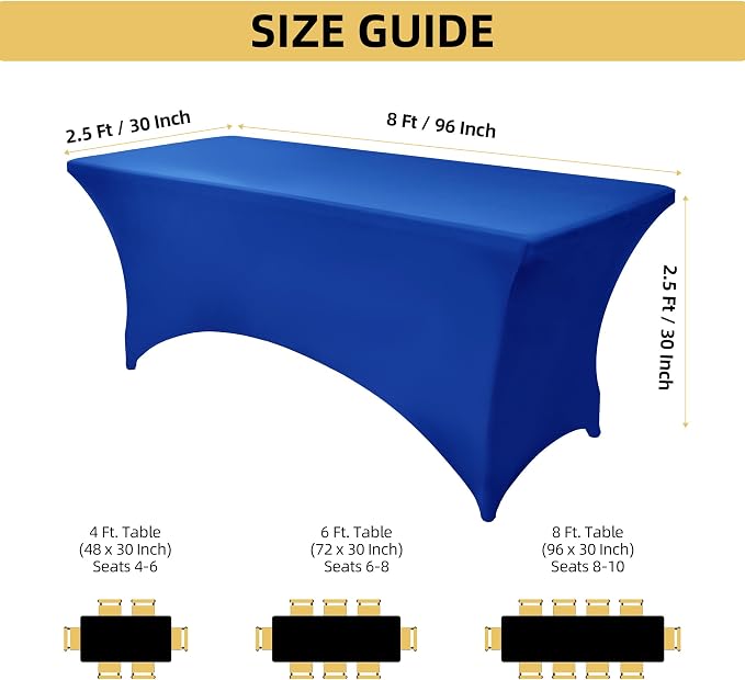 2-Pack 8ft Spandex Table Covers - Image 4