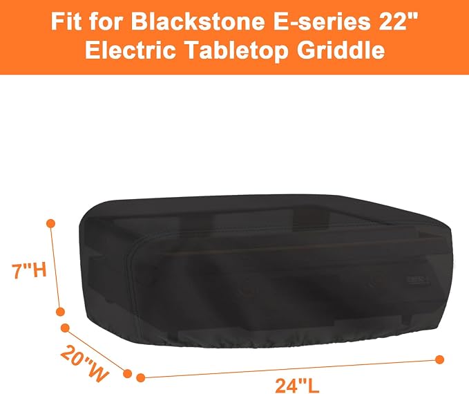 Grill Cover for Blackstone E-Series 22" Electric Tabletop Griddle, Waterproof - Image 2