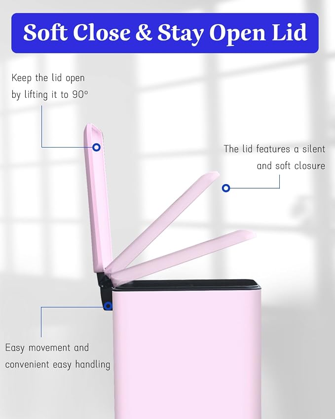 JM.YIPENG 17L Rubbish Bin, Pedal Bin - Image 4