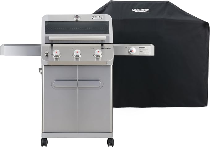 Monument Grills Outdoor Barbecue Stainless Steel 3 Burner Propane Gas Grill by MonumentGrills