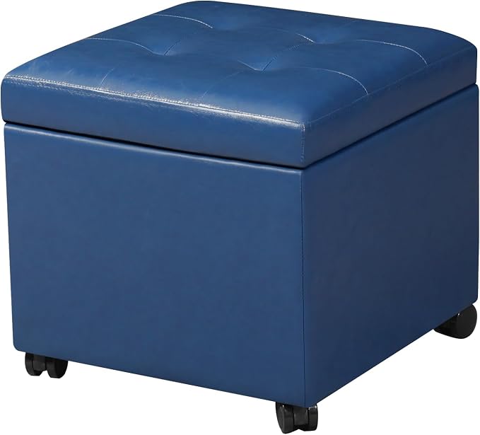 Homebeez Faux Leather Storage Ottoman by Homebeez