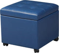 Homebeez Faux Leather Storage Ottoman by Homebeez