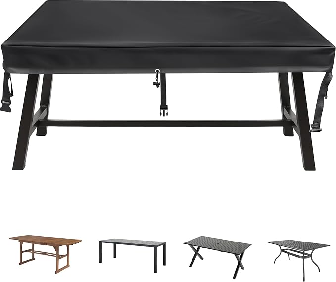 TOHONFOO Rectangular Patio Table Cover by TOHONFOO