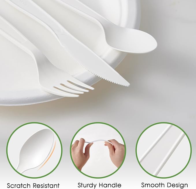 ECOLipak 150 Pcs White Disposable Spoons, 6.7 Inch Large Size Heavy Duty No - Image 7