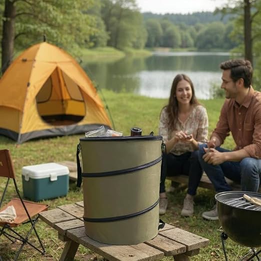 Collapsible Trash Can Outdoor Storage Bag, 10 Gallon Portable Leaf Garbage Bin - Image 4