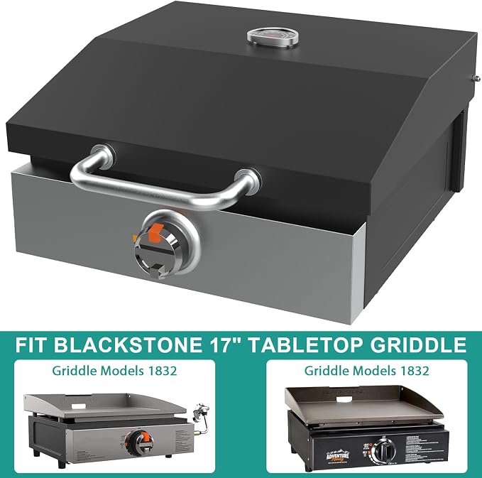 Griddle Lid for Blackstone 17 Inch Adventure Ready 1832 Tabletop Griddle - Image 2