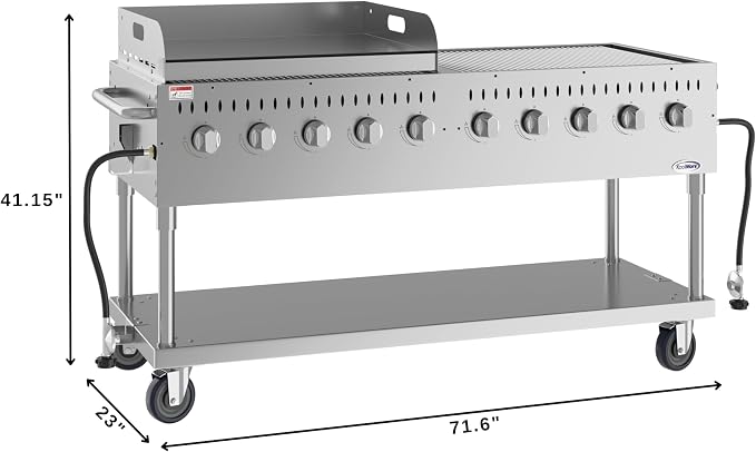 72 in. Commercial Outdoor Propane Gas Grill - Image 3