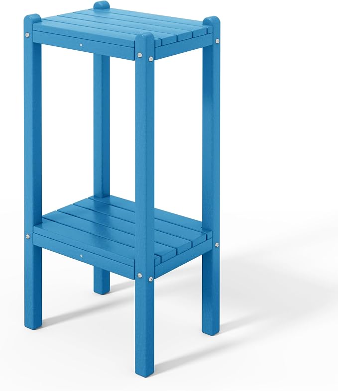 Costaelm Outdoor Side Table, 2-Tier Small Patio Coffee Tables - Image 7