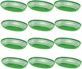 TrueCraftware- 9-3/8" Oval Fast Food Basket Green Plastic Set of 12- Fry Fast by Unknown