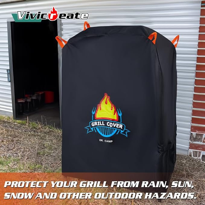 Vivicreate Waterproof BBQ Grill Cover 32 Inch Heavy Duty 420D Fabric Outdoor - Image 7