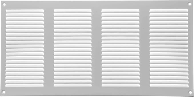 Repa Market Air Vent Cover 16x8 Inch White Galvanized Steel Louvered Grill Cover by RepaMarket