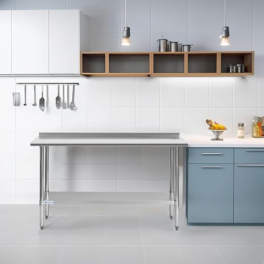 Hally Stainless Steel Table for Prep & Work 18 x 60 Inches, NSF Commercial - Image 2