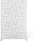 Metal Privacy Screen Outdoor 72" H×47" W, Freestanding Decorative Privacy Screen by Unknown