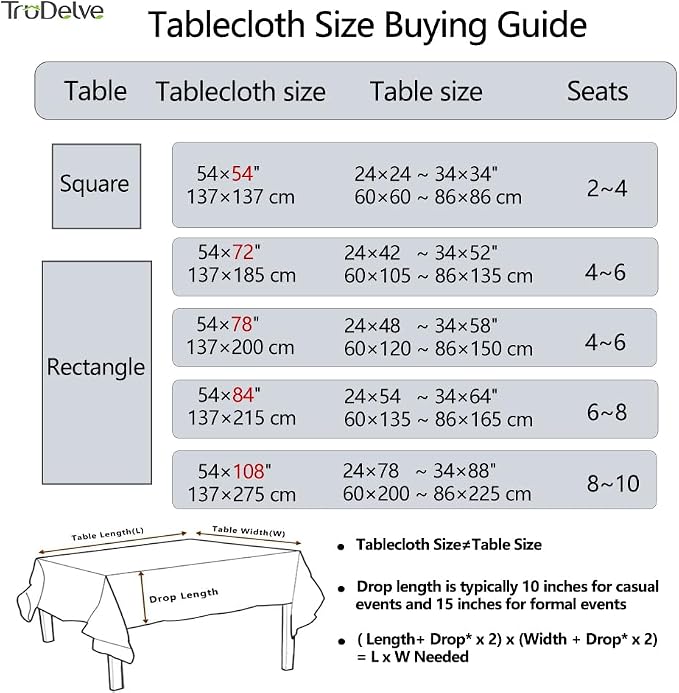 TruDelve Heavy Duty Plastic Table Cloth Rectangle Table Vinyl Tablecloth - Image 7
