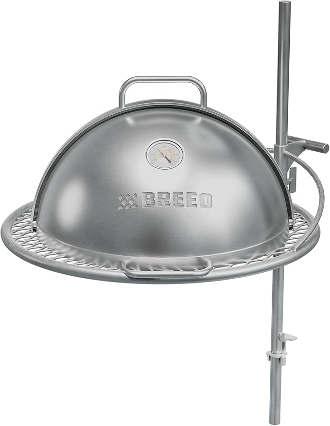 Breeo Grill Dome and Outpost Grill Bundle – Hinged Stainless Steel Dome by Breeo