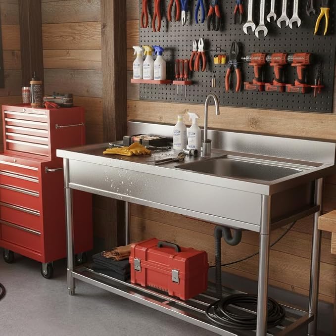 Stainless Steel Sink, Free Standing Kitchen Sink - Image 4