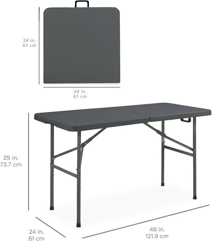 Best Choice Products 4ft Plastic Folding Table, Indoor Outdoor Heavy Duty - Image 2