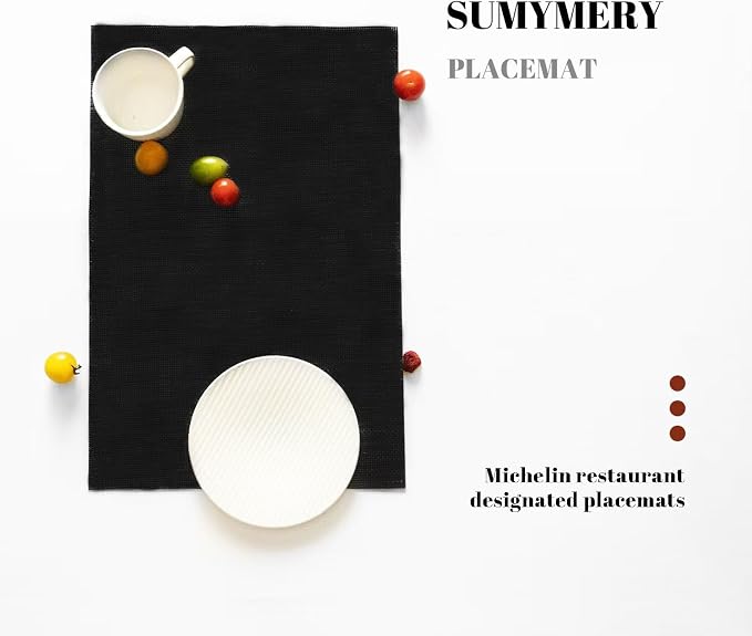 Placemats Set of 8 Vinyl/Plastic Woven Place Mats - Image 4