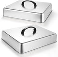 2pcs Rectangular Basting Cover, Stainless Steel Cheese Melting Dome Steaming by EWFEN