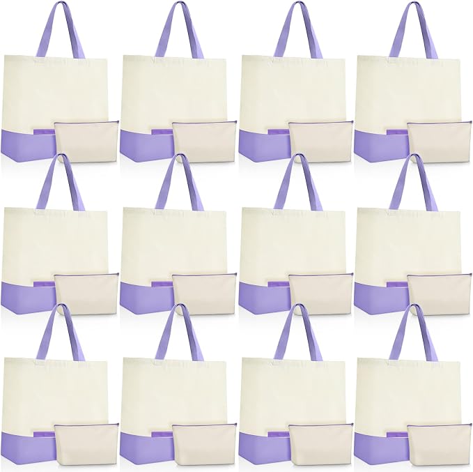Sanwuta 24 Pcs Canvas Tote Bags Bulk by Sanwuta