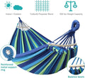 Hammock for Camping: 320G Canvas, 550 lb Capacity, Blue Green