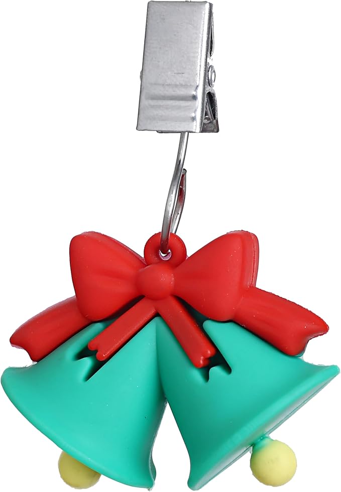 TwoFish Home Set of 4 Xmas Bell Tablecloth Weights Clips Handicraft Xmas Bell - Image 5