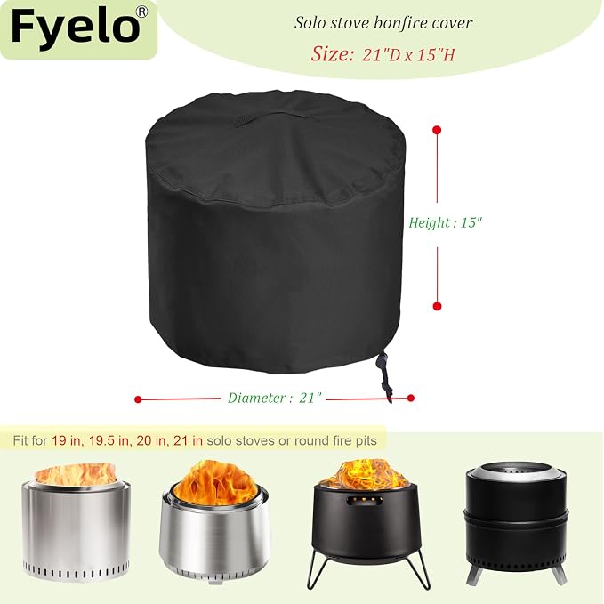 Fire Pit Cover for Solo Stove Bonfire 2.0 Cover 20 Inch & 19.5 Inch, Waterproof - Image 2